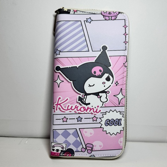 Pink and White Kuromi Phone Case with Zipper Closure - Picture 1 of 7